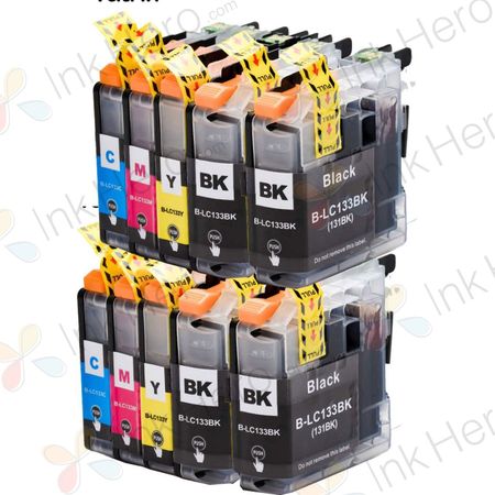 10 Pack Brother LC133 Compatible High-Yield Ink Cartridges (Replaces LC131)