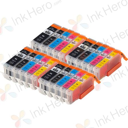 20 Pack Canon PGI-650XL & CLI-651XL Compatible High-Yield Ink Cartridges