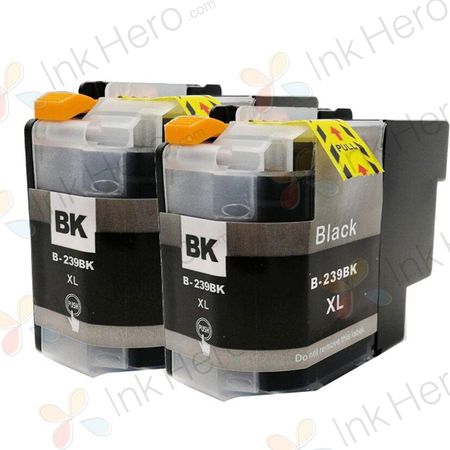 2 Pack Brother LC239BK Black Compatible Super High-Yield Ink Cartridges