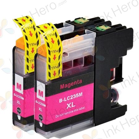 2 Pack Brother LC235M Magenta Compatible Super High-Yield Ink Cartridges