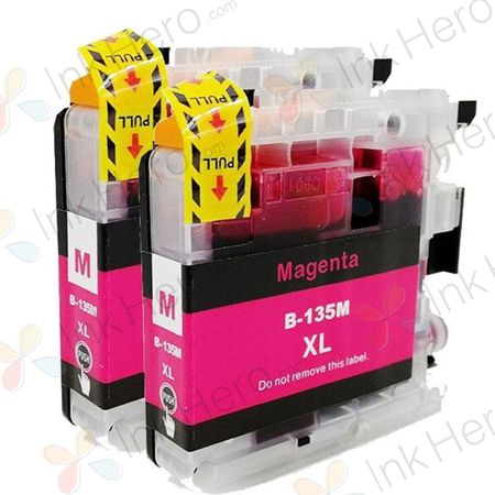 2 Pack Brother LC135M Magenta Compatible Super High-Yield Ink Cartridges