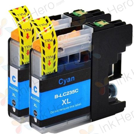 2 Pack Brother LC235C Cyan Compatible Super High-Yield Ink Cartridges