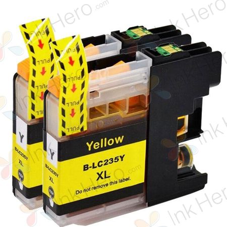 2 Pack Brother LC235Y Yellow Compatible Super High-Yield Ink Cartridges