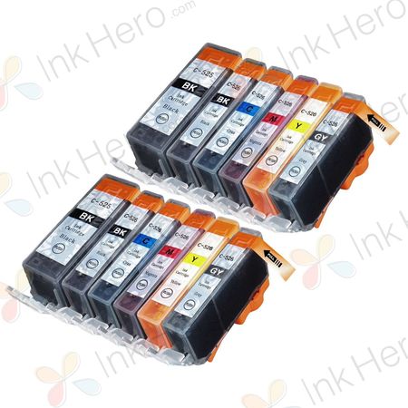 12 Pack Canon PGI-520 & CLI-521 Compatible Ink Cartridges