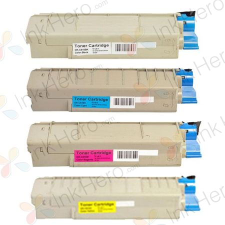 4 Pack Compatible Oki C610 / C610N Toner Cartridges