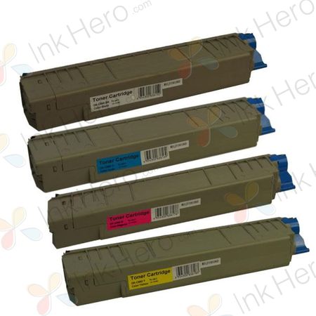 4 Pack Compatible Oki MC860 Toner Cartridges