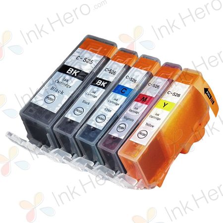 5 Pack Canon PGI-525 & CLI-526 Compatible Ink Cartridges