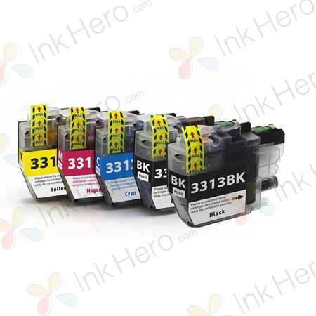 5 Pack Brother LC3313 Compatible High-Yield Ink Cartridges (Replaces LC3011)