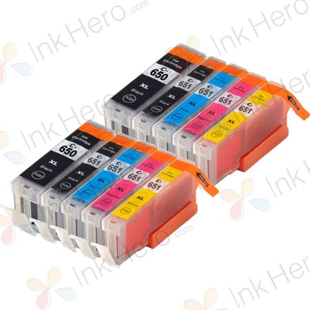 10 Pack Canon PGI-650XL & CLI-651XL Compatible High-Yield Ink Cartridges