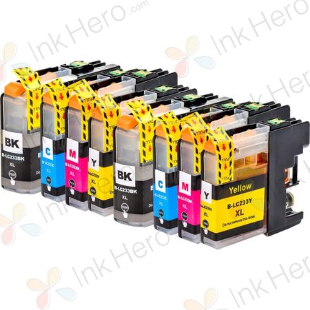 8 Pack Brother LC233 High-Yield Compatible Ink Cartridges (LC231)