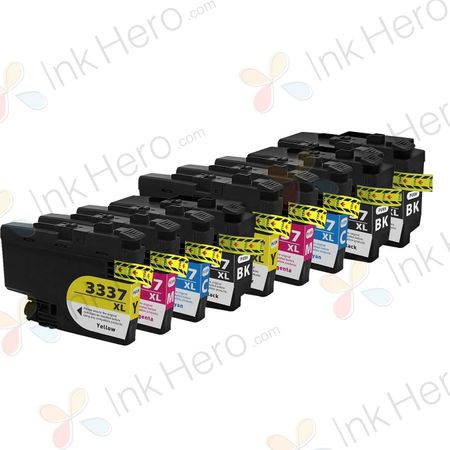 9 Pack Brother LC3337 Super High-Yield Compatible Ink Cartridges