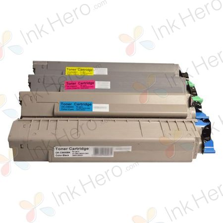 4 Pack Compatible Oki C8600, C8800 Toner Cartridges