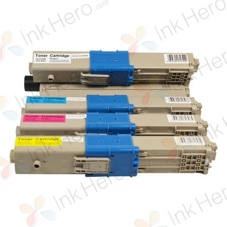 4 Pack Oki C310DN / C330DN / MC361 / MC362DN / C331DN Compatible Toner Cartridges