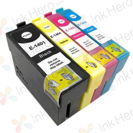 4 Pack Compatible Epson 140, T1401-T1404 XL Toner Cartridges