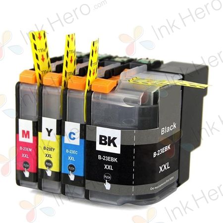 4 Pack Brother Compatible High Yield LC-23E Toner Cartridges