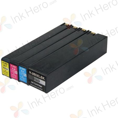 4 Pack High Yield Remanufactured HP 980XL Ink Cartridges