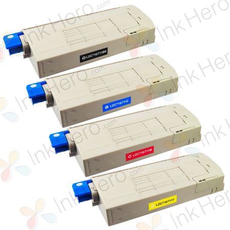 4 Pack Compatible Oki C710, C711 Toner Cartridges