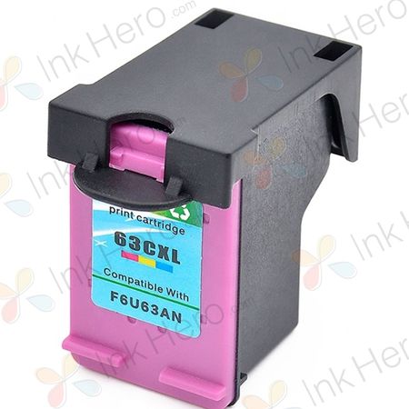 HP 63XL Color Remanufactured High-Yield Ink Cartridge (F6U63AA)